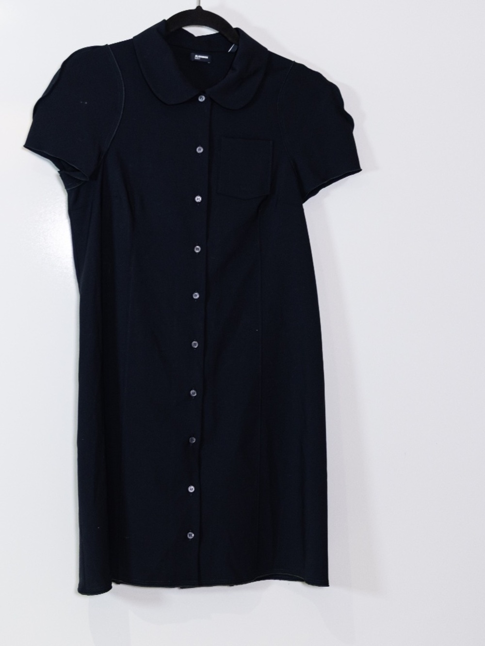 Jil Sander Women's Made In Italy Wool Blend Crepe Button Front Mini Dress Small